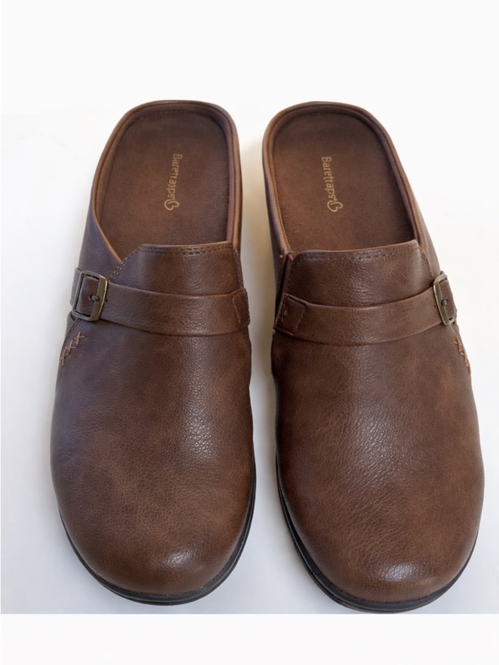 Baretraps Dawn Clogs Brown Comfort Mule Slip On Buckle Women’s 8M NEW